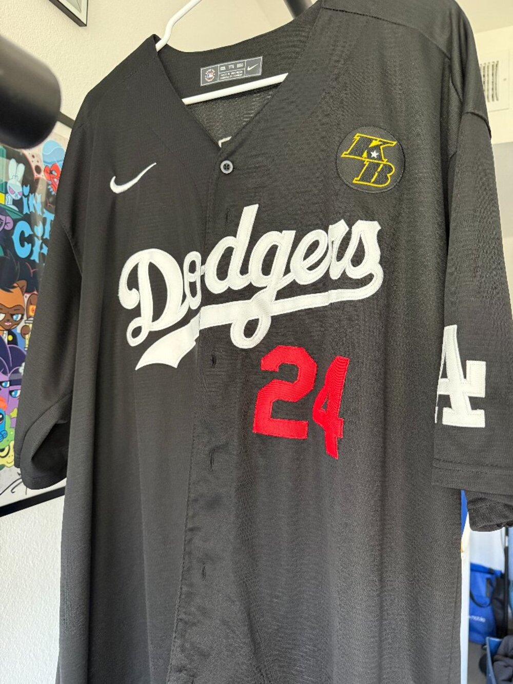 Nike Los Angeles Dodgers Kobe Bryant #24 Black Jersey XXXL MLB Tribute